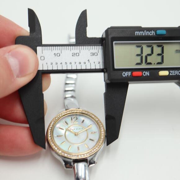 Ladies Anne Klein Watch Two Tone 33mm MOP Dial Silver Tone Bracelet New Battery - Picture 2 of 15